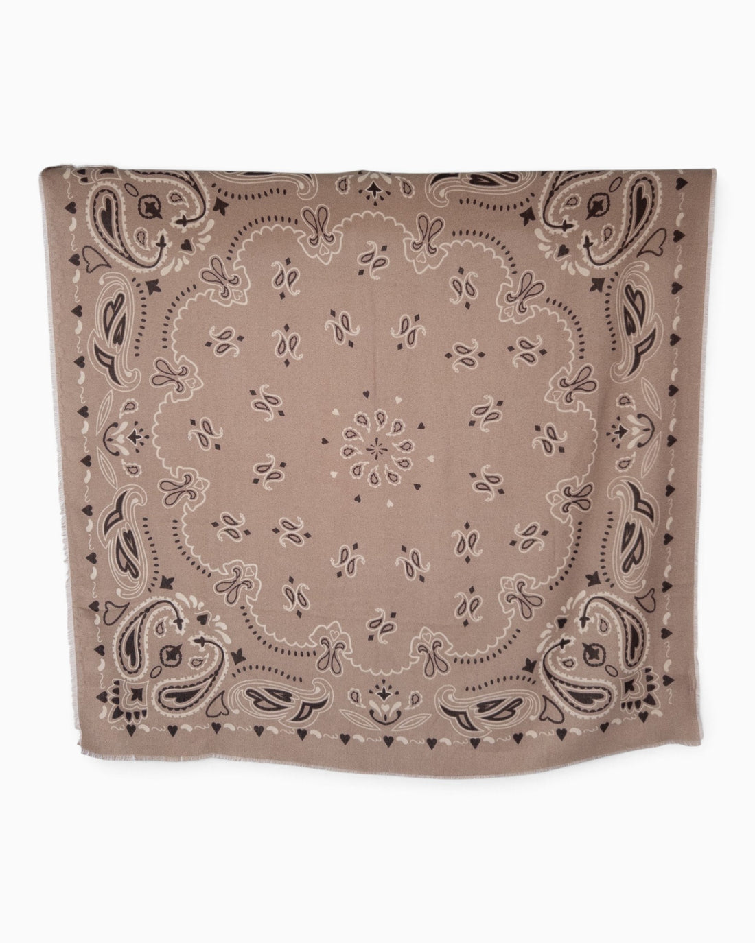 Quadratisches Tuch Paisley taupe