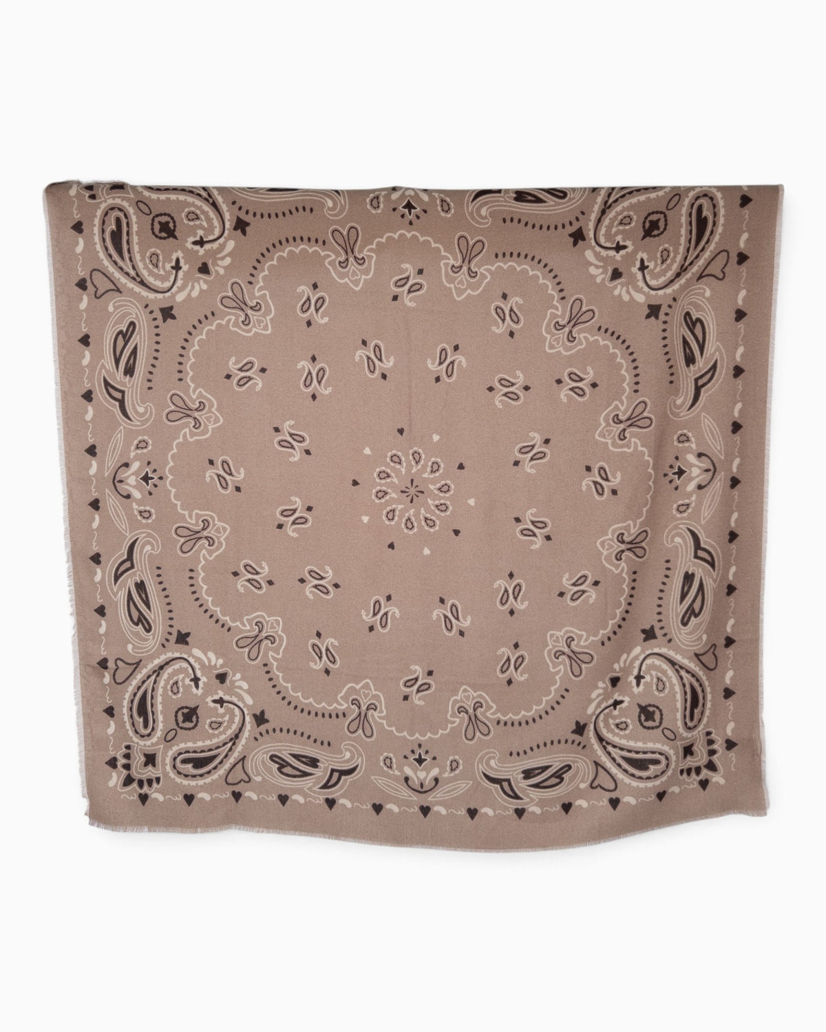 Quadratisches Tuch Paisley taupe