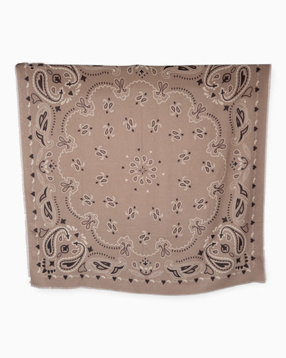 Quadratisches Tuch Paisley taupe