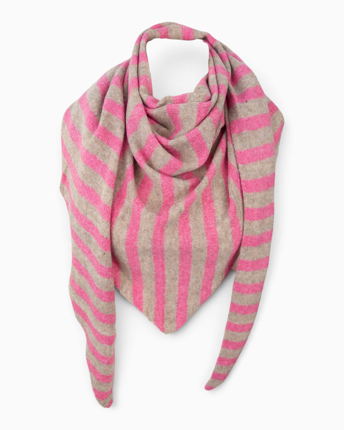 Dreieckstuch Streifen pink beige