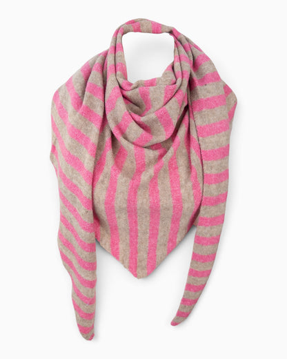 Dreieckstuch Streifen pink beige