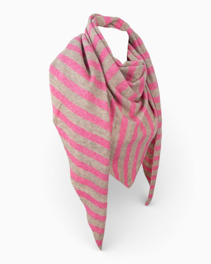 Dreieckstuch Streifen pink beige