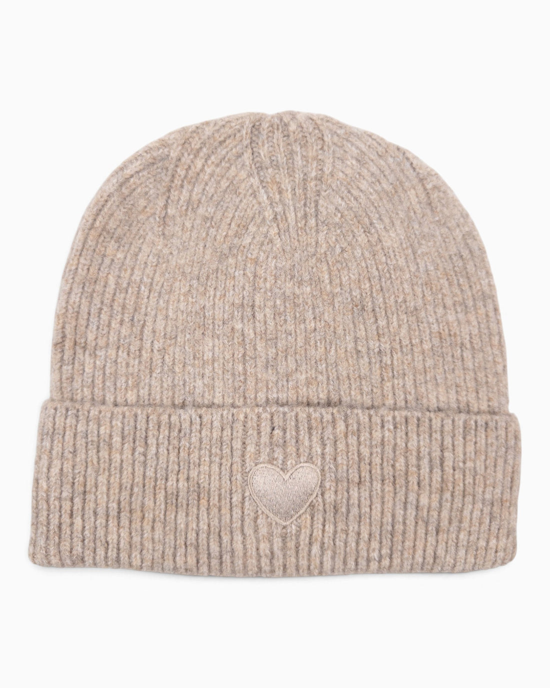 Mütze Herz meliert beige
