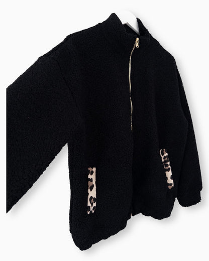 Teddy Jacke schwarz