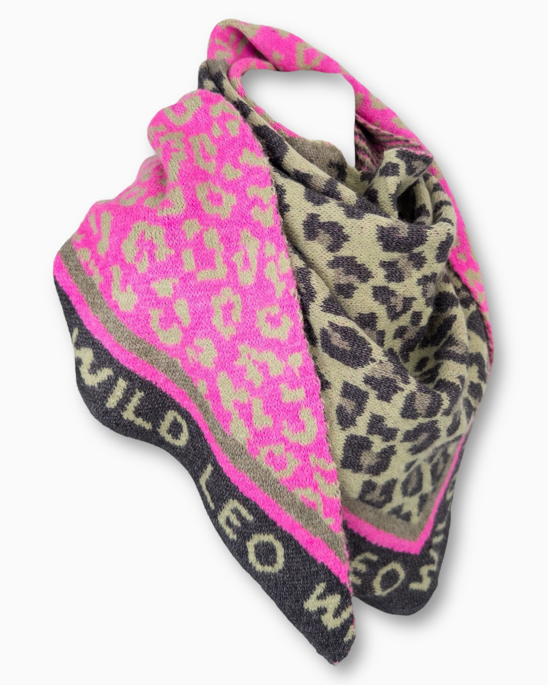 Dreieckstuch Wild Leo oliv pink
