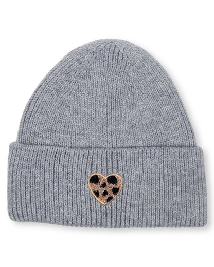 Mütze Leo Herz hellgrau Gr. L