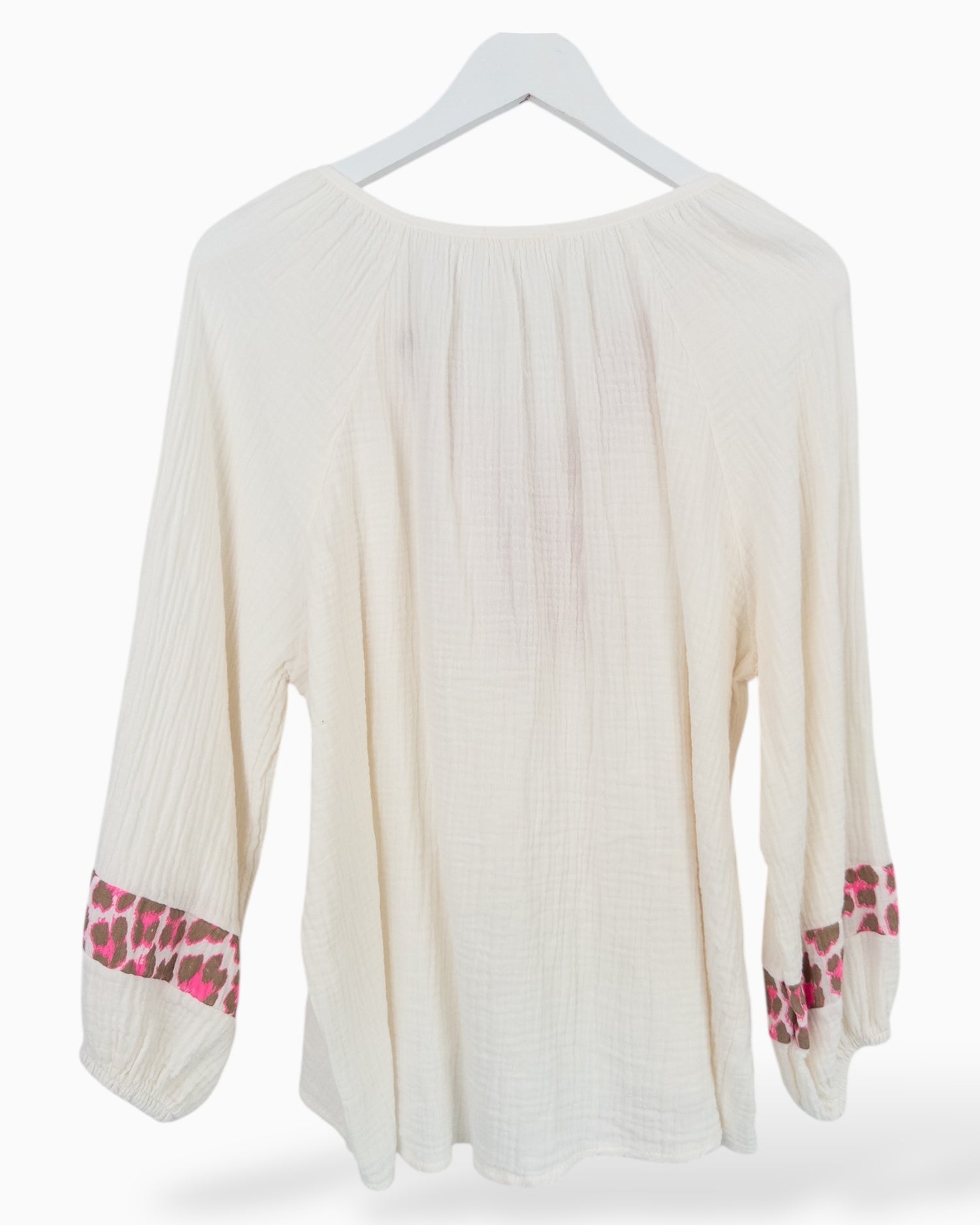 Leo Bluse Musselin creme pink