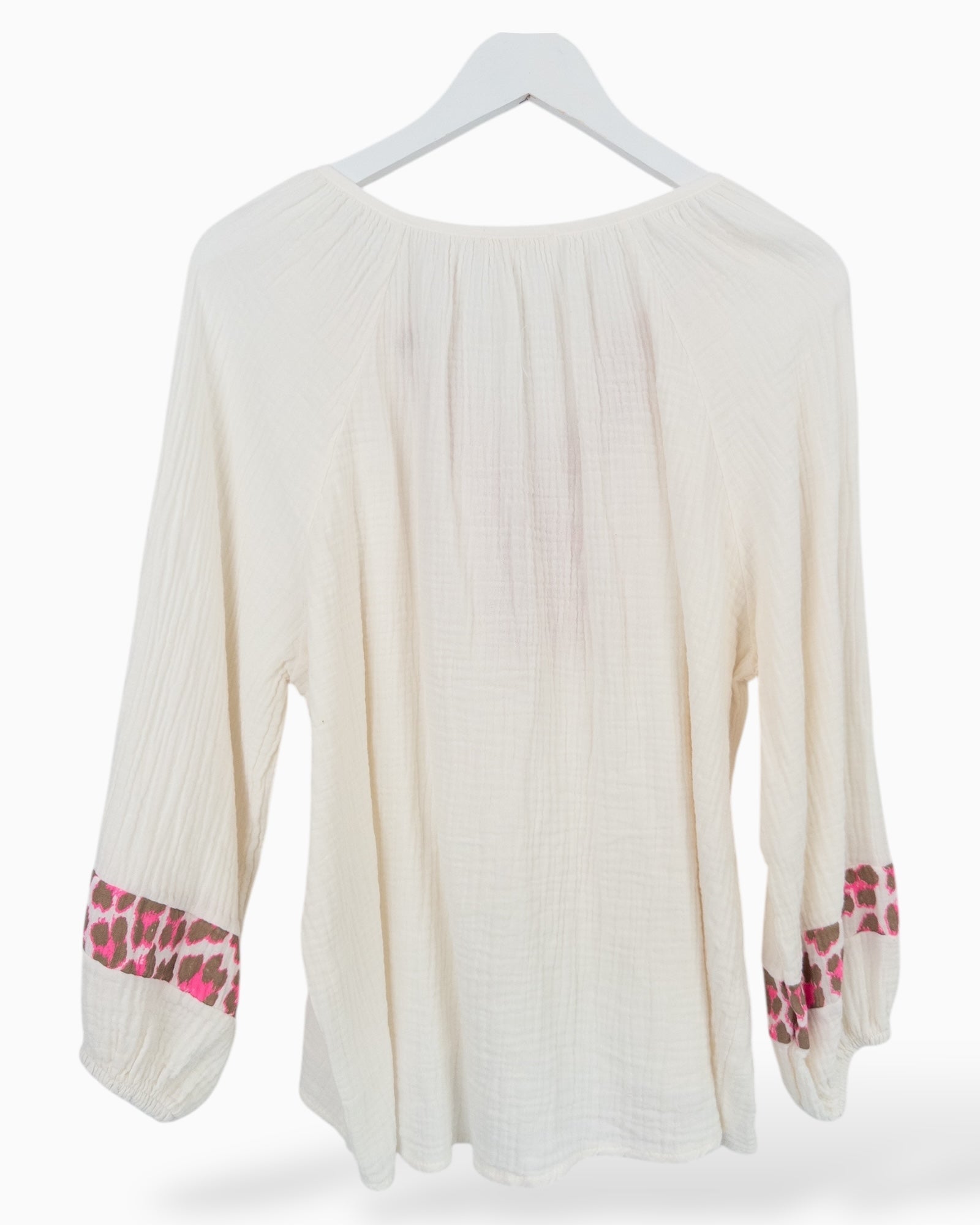 Leo Bluse Musselin creme pink