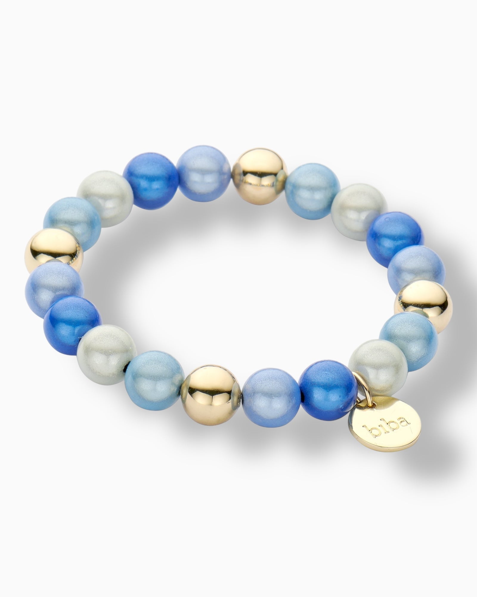 Perlenarmband Mia blau goldfarben