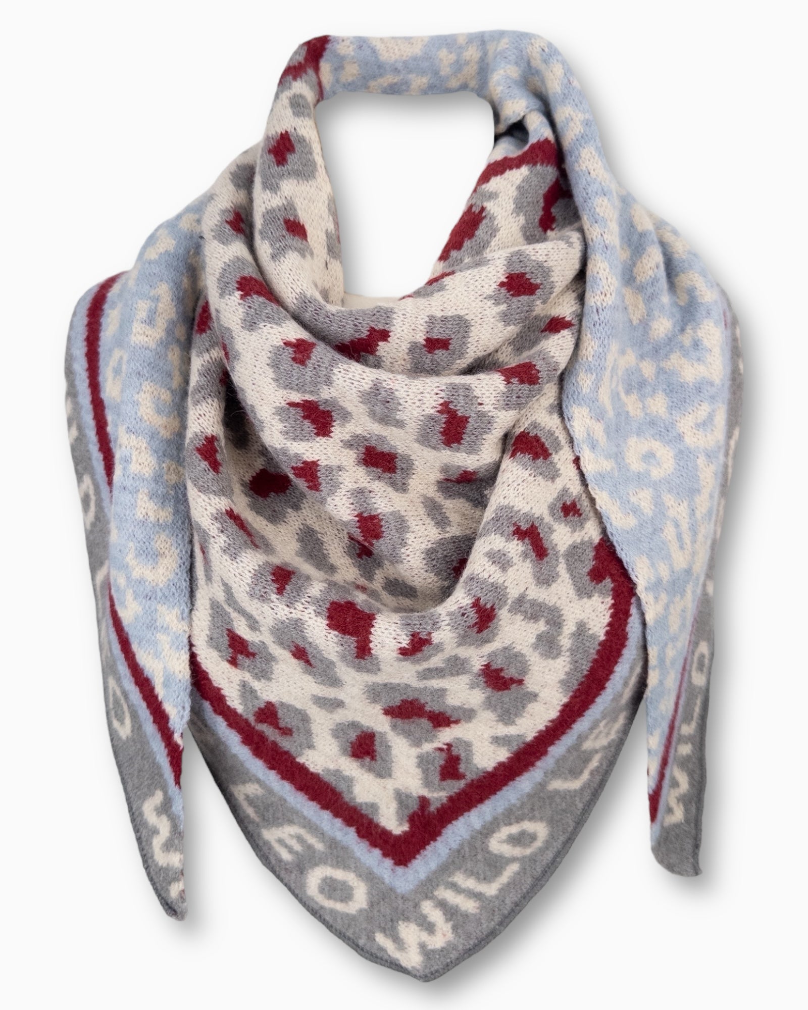 Dreieckstuch Wild Leo hellblau grau