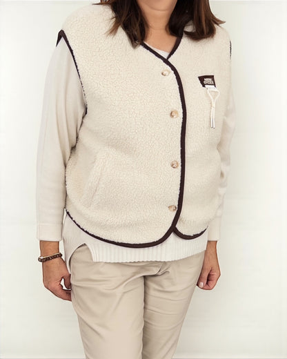 Teddy Weste Choice creme braun