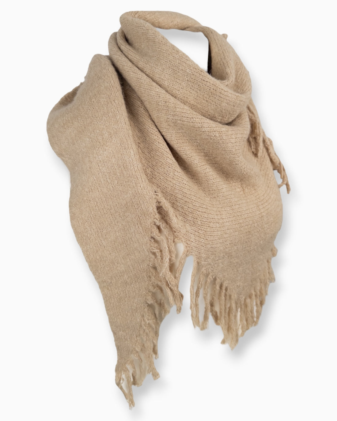 Dreieckstuch Fransen beige