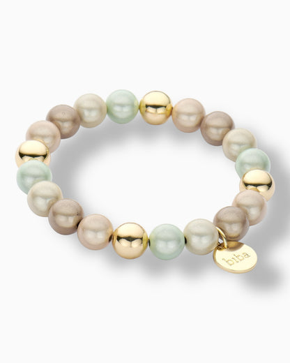 Perlenarmband Mia mint goldfarben