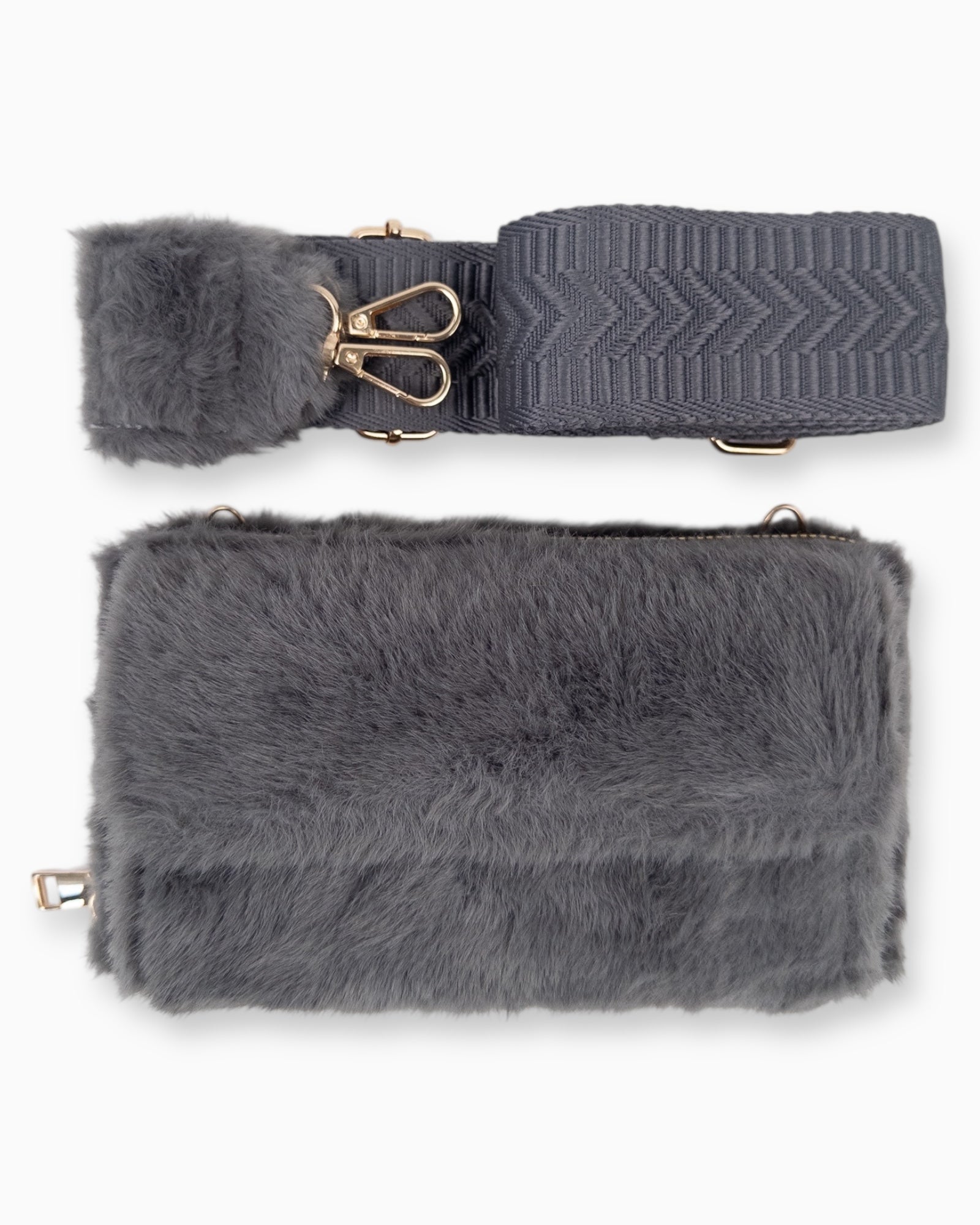 Handytasche Plüsch grau