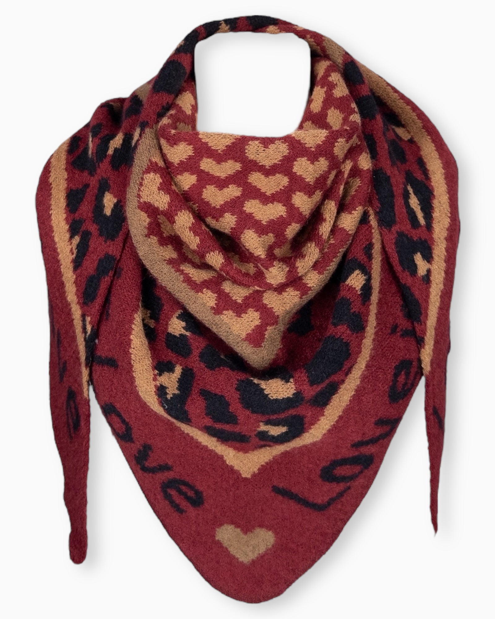 Dreieckstuch Love is Love weinrot