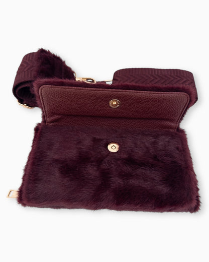 Handytasche Plüsch burgund