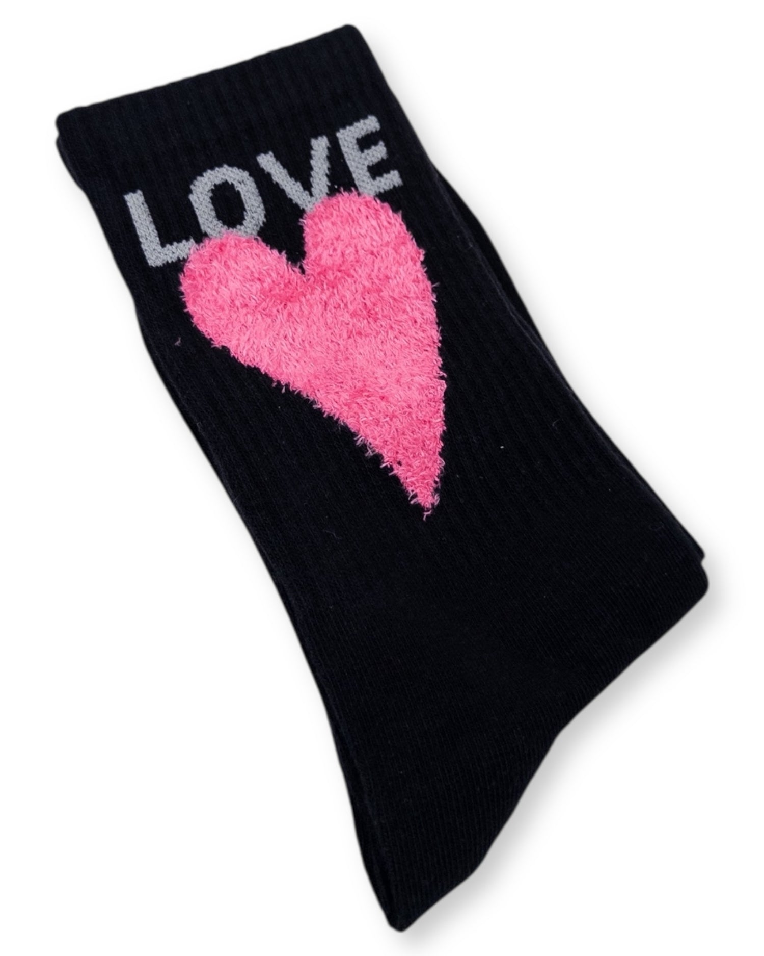 Herz Socken Love schwarz pink