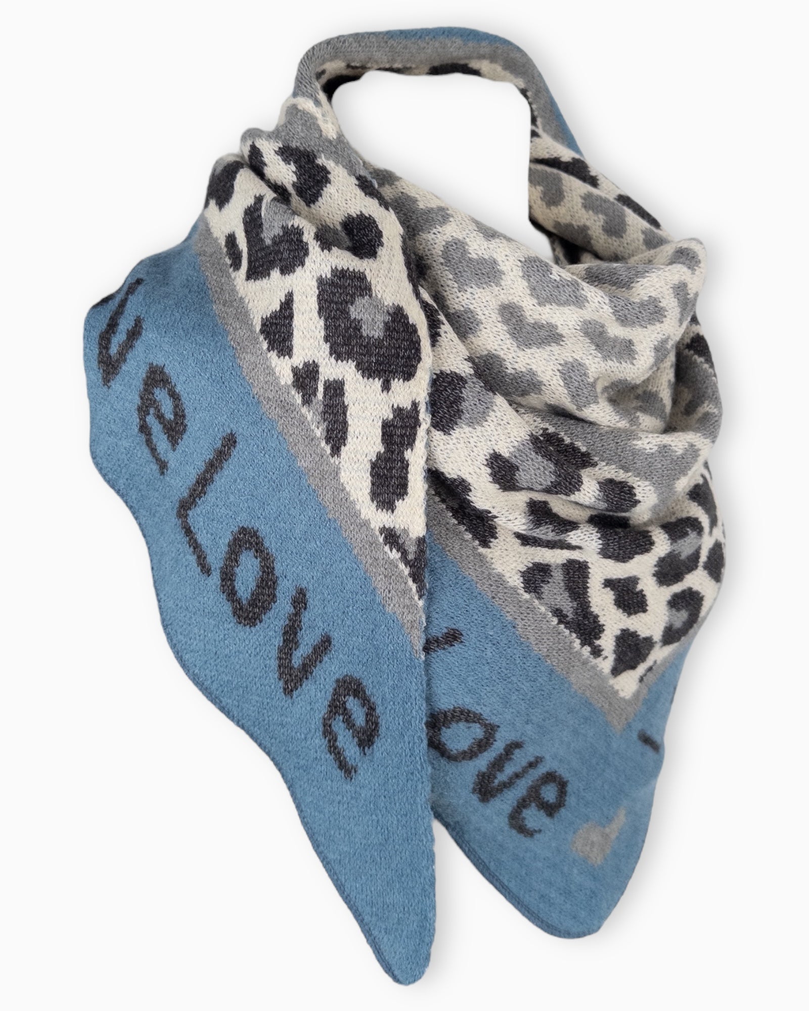 Dreieckstuch Love is Love blau grau