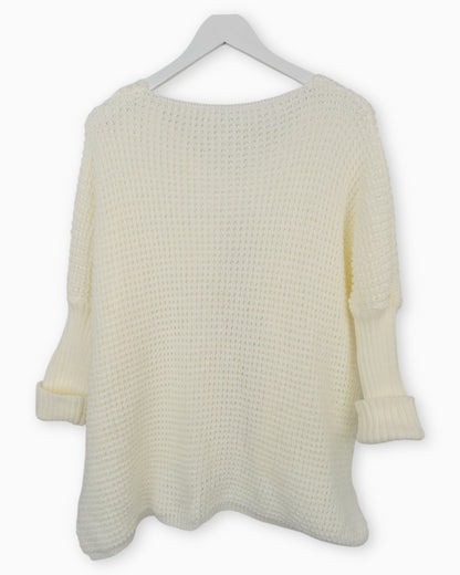 Oversize Pullover Happy creme