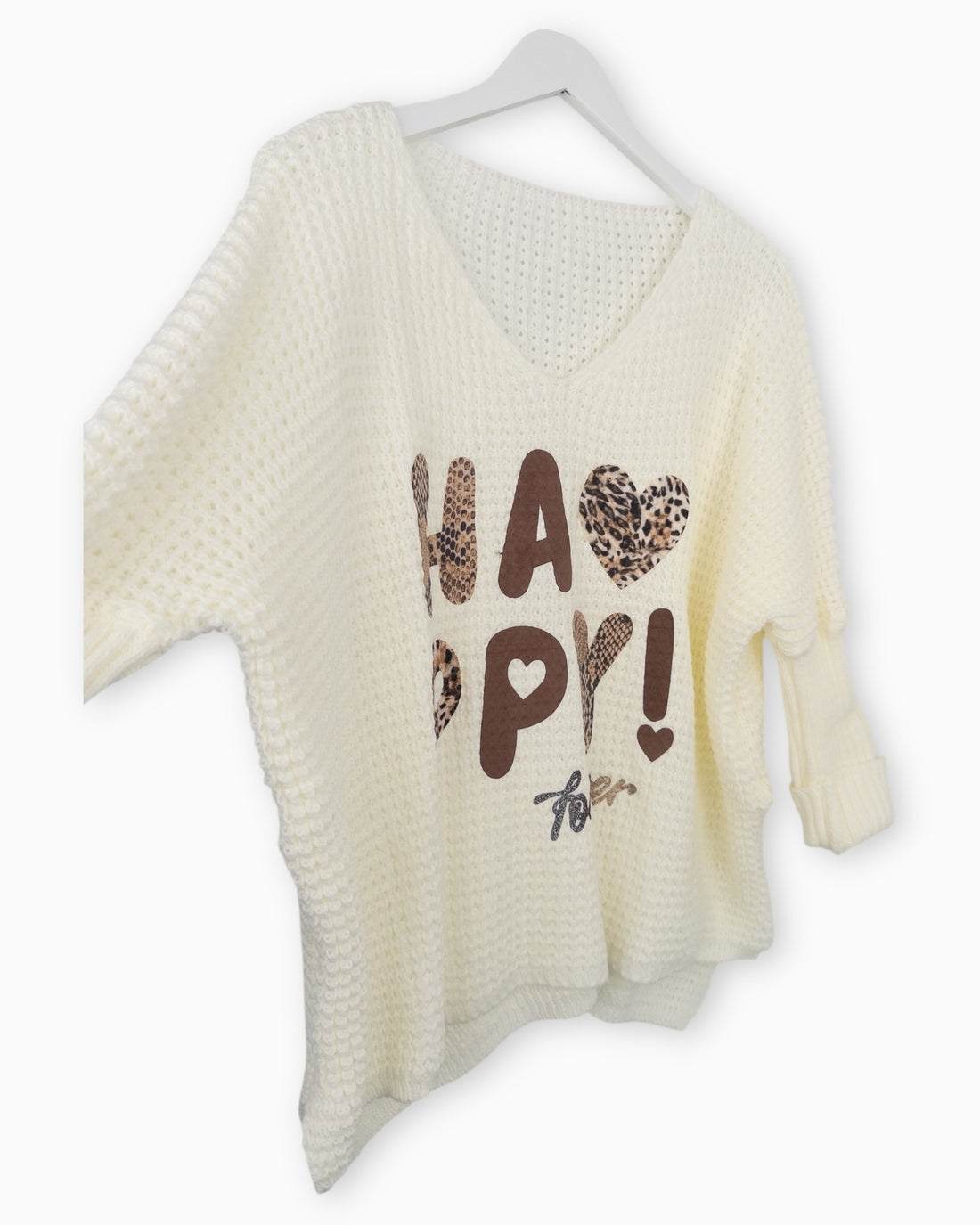 Oversize Pullover Happy creme