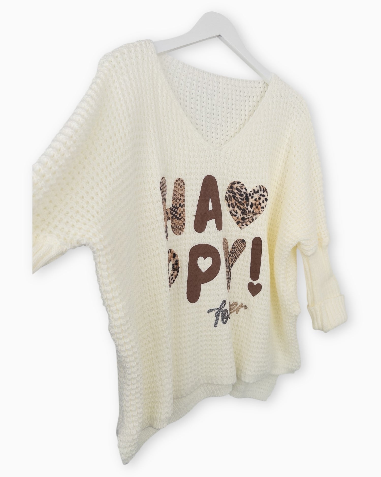 Oversize Pullover Happy creme