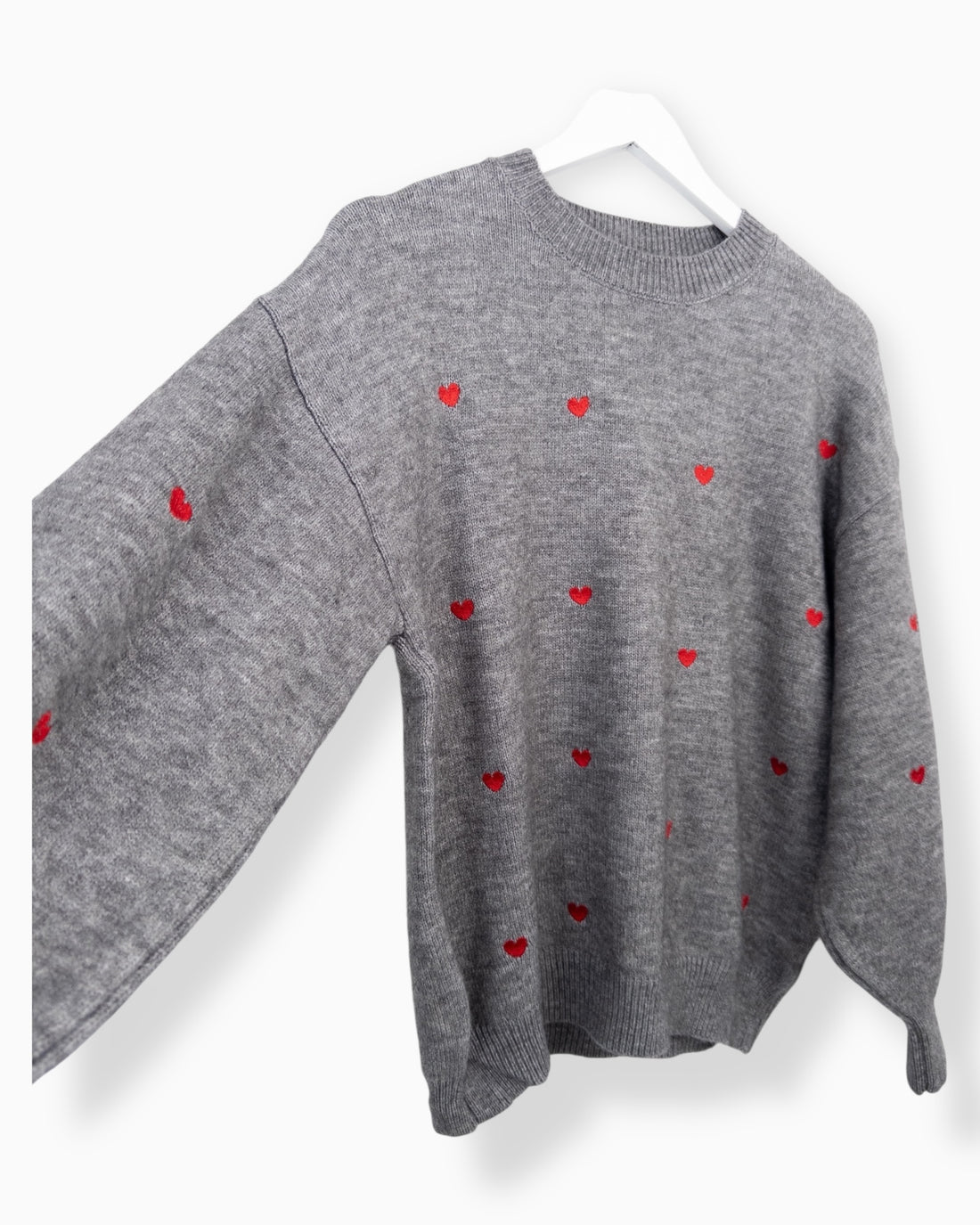 Pullover Herz grau