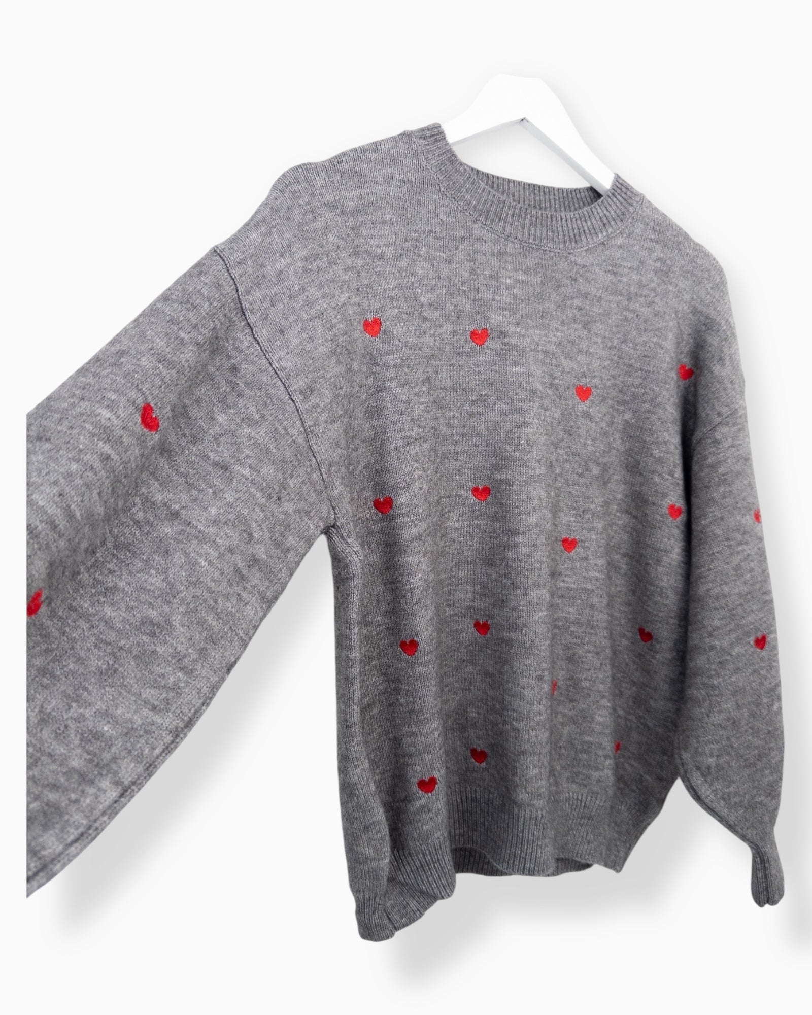 Pullover Herz grau