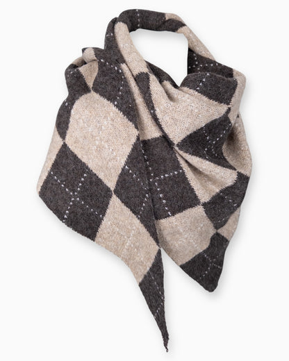 Karo Dreieckstuch coffee beige