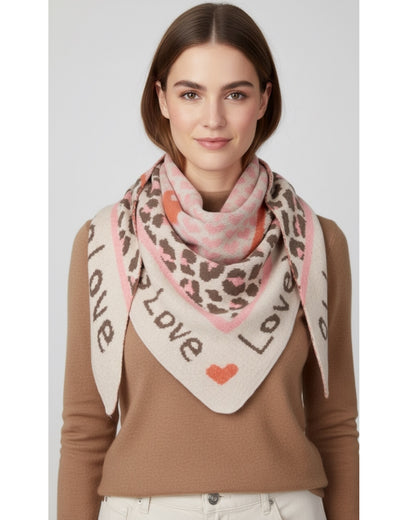 Dreieckstuch Love is Love sand rosa