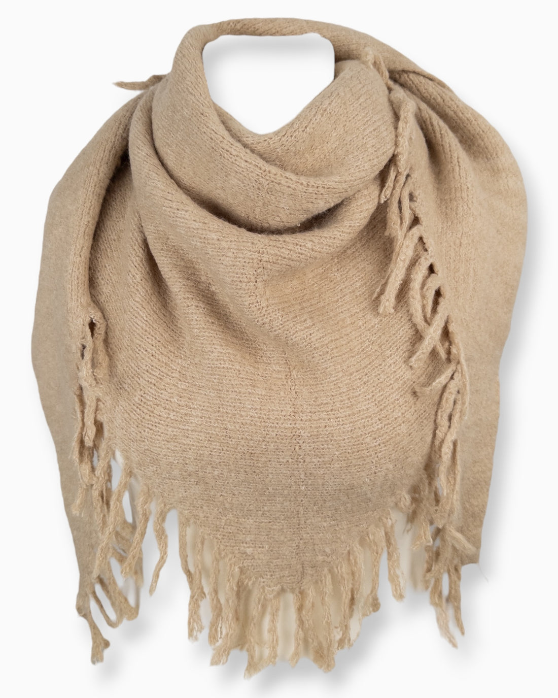 Dreieckstuch Fransen beige