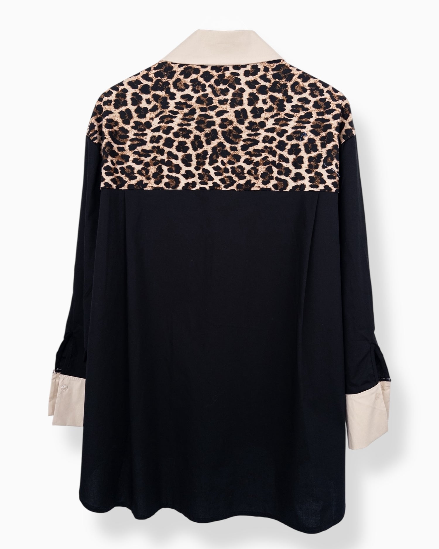 Oversize Bluse Leo schwarz beige