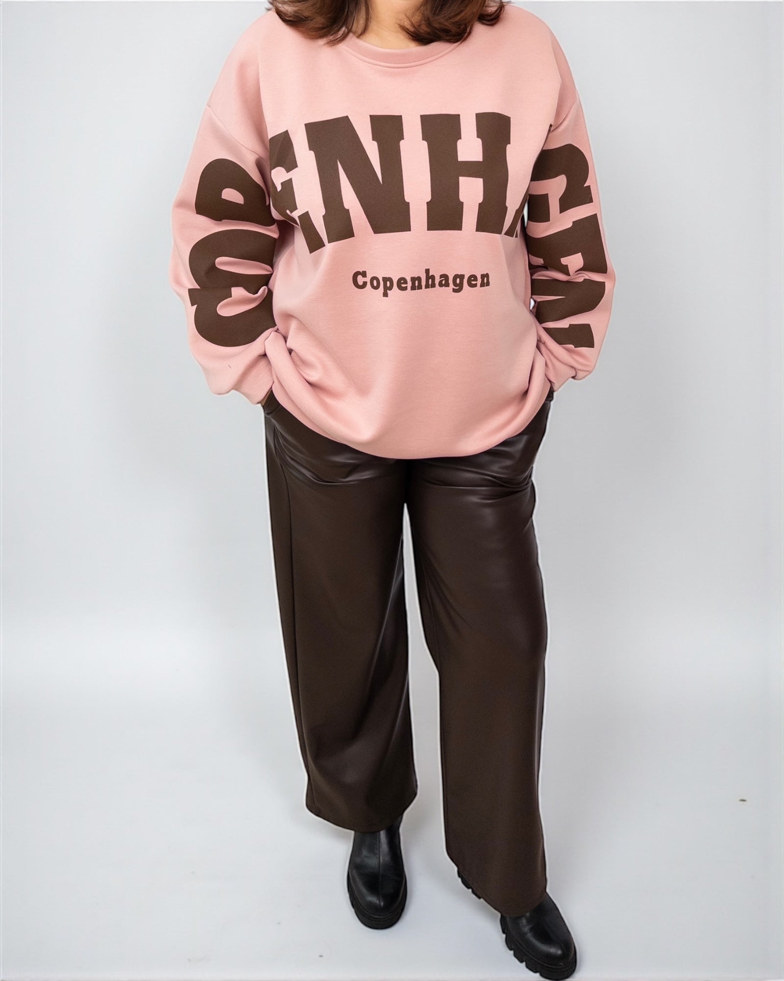 Oversize Sweatshirt Copenhagen creme braun