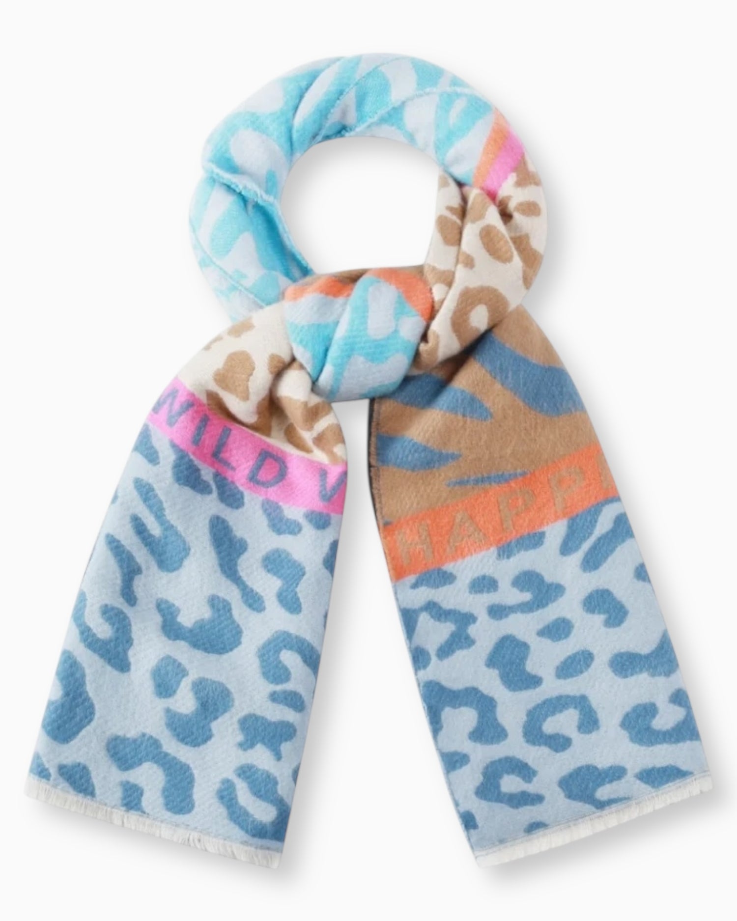 Leo Schal Wild Vibes blau braun