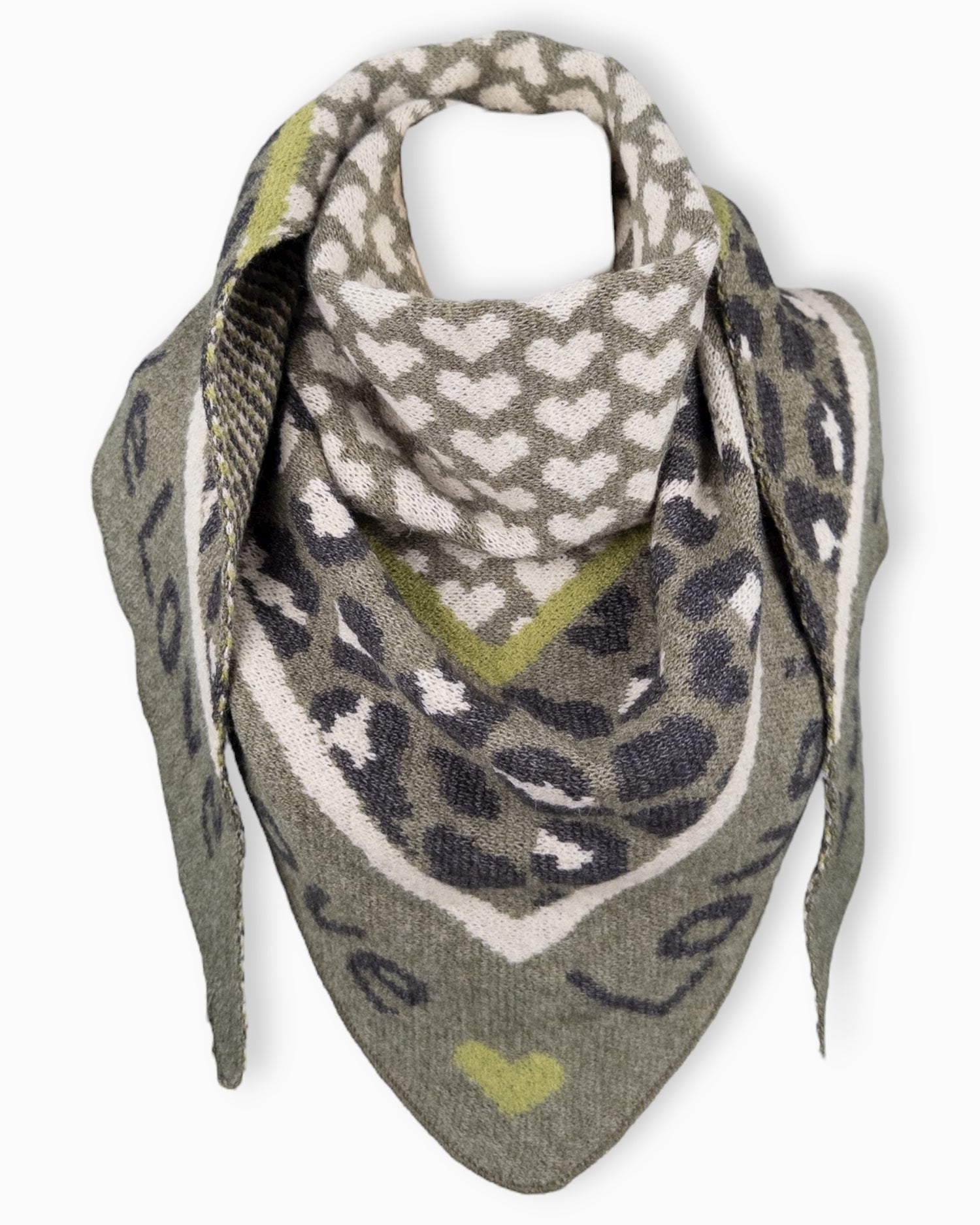 Dreieckstuch Love is Love oliv