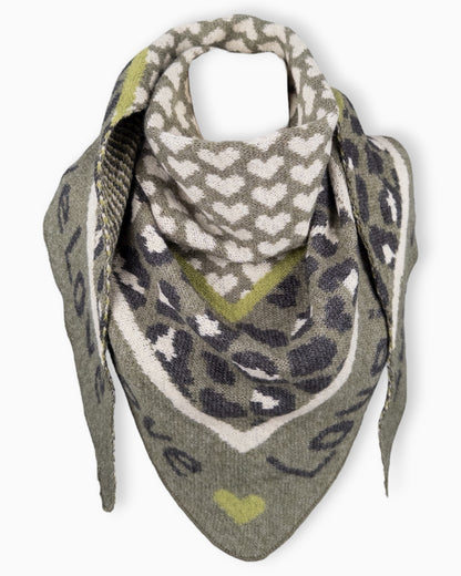 Dreieckstuch Love is Love oliv