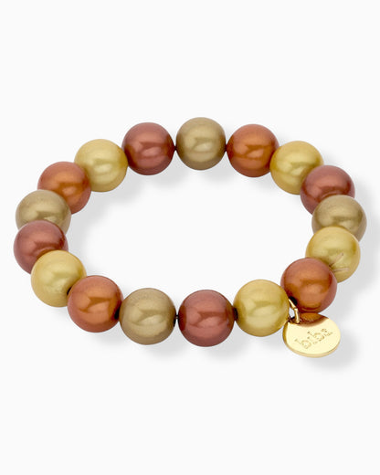 Perlenarmband Fiola braun grün