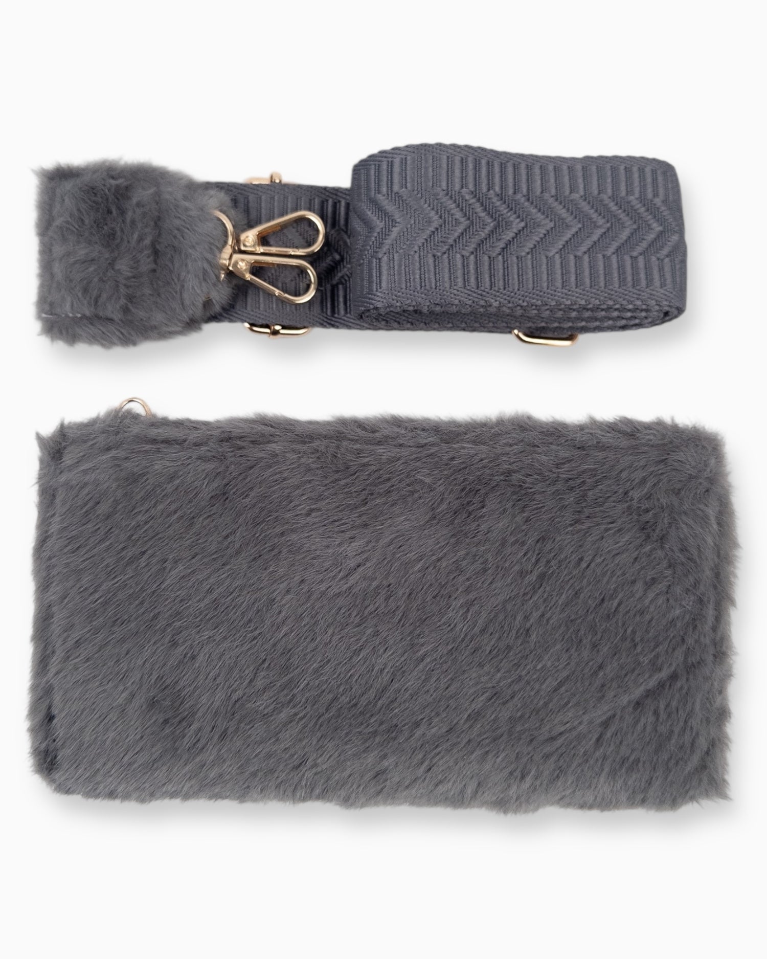 Handytasche Plüsch grau