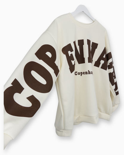 Oversize Sweatshirt Copenhagen creme braun