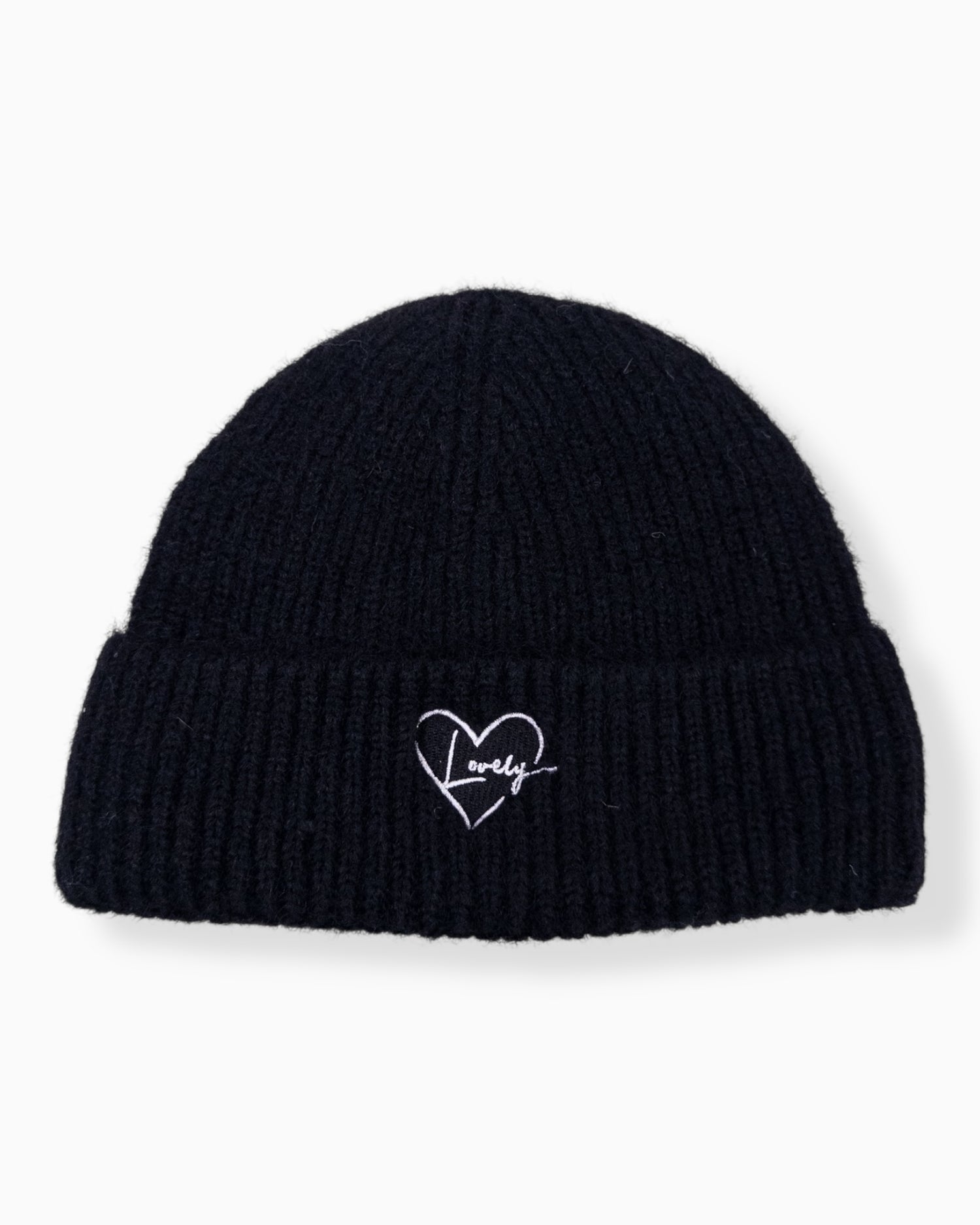 Herz Mütze Lovely schwarz