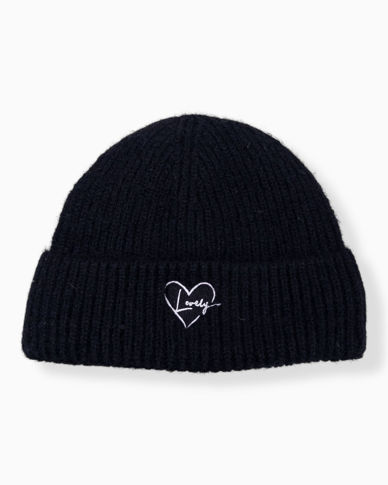 Herz Mütze Lovely schwarz