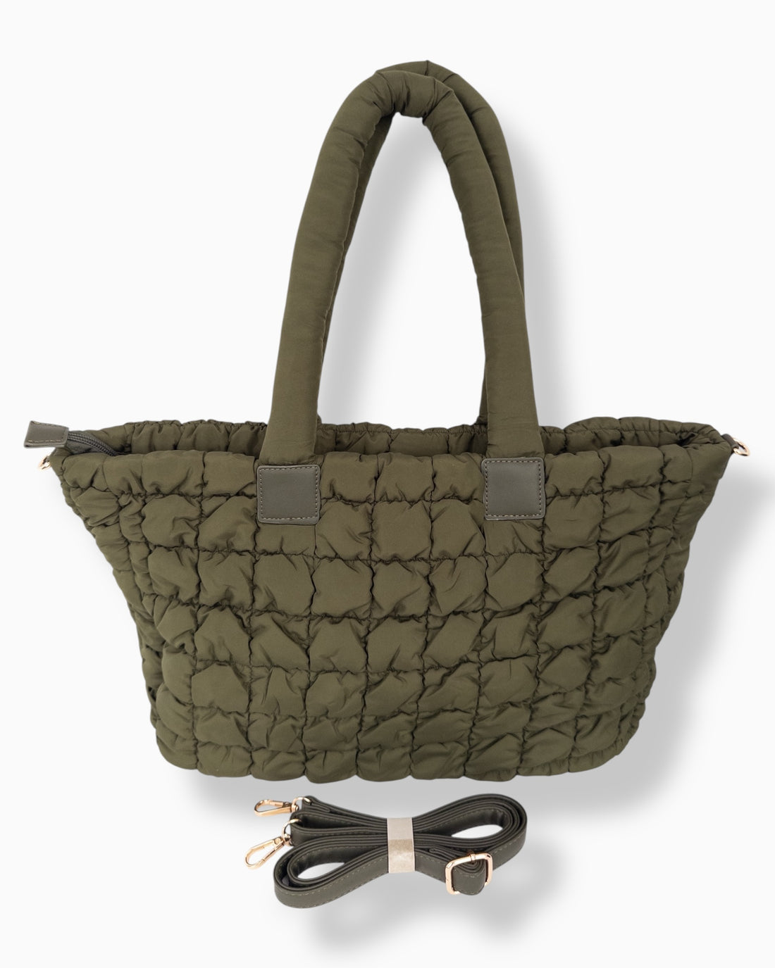 Gesteppter Shopper oliv