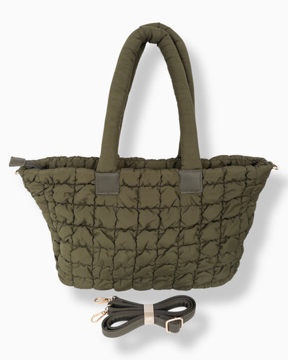 Gesteppter Shopper oliv