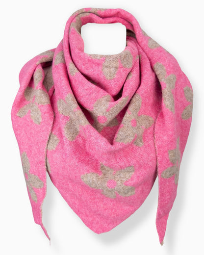Dreieckstuch Blume pink taupe