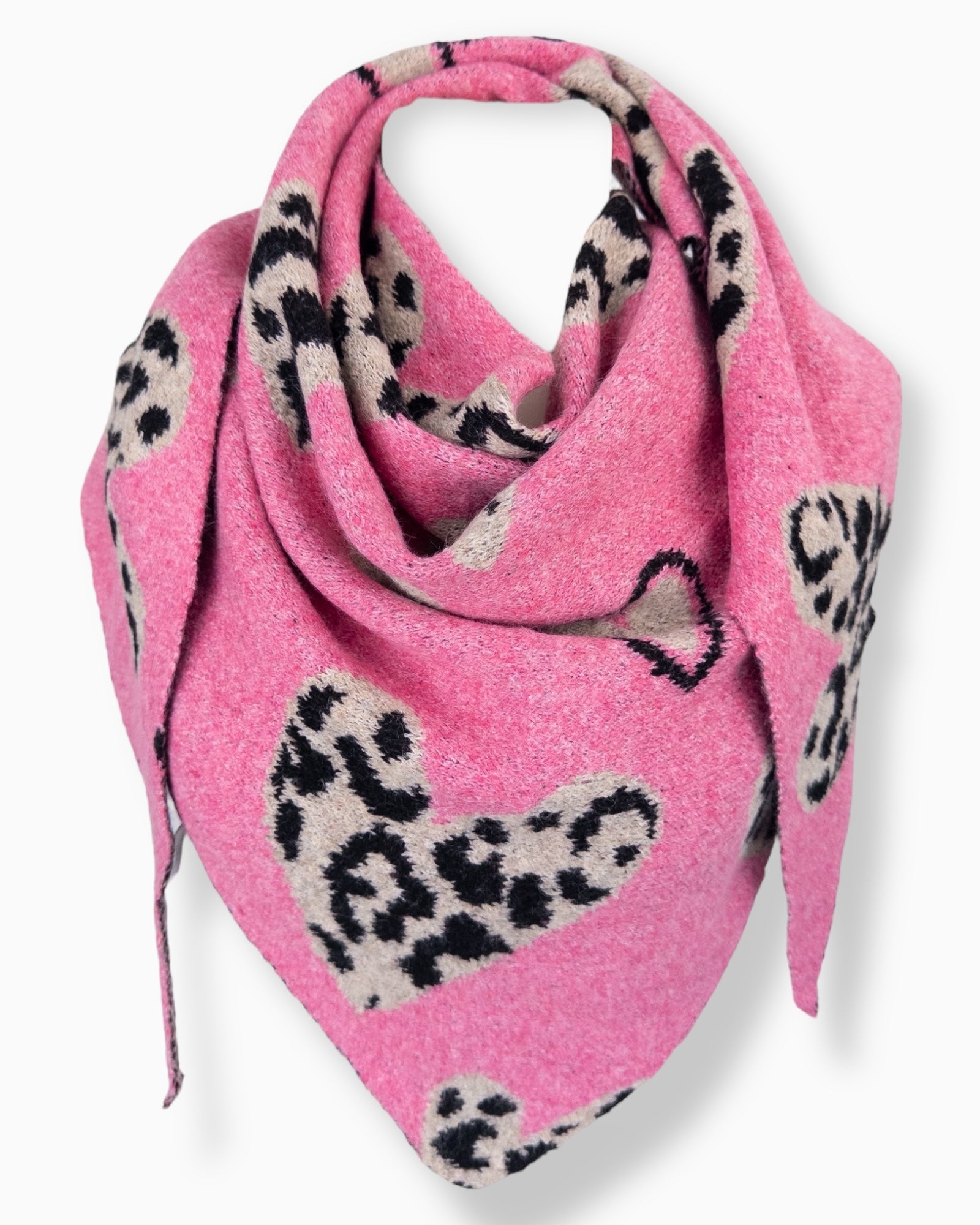 Dreieckstuch Leo Herz pink