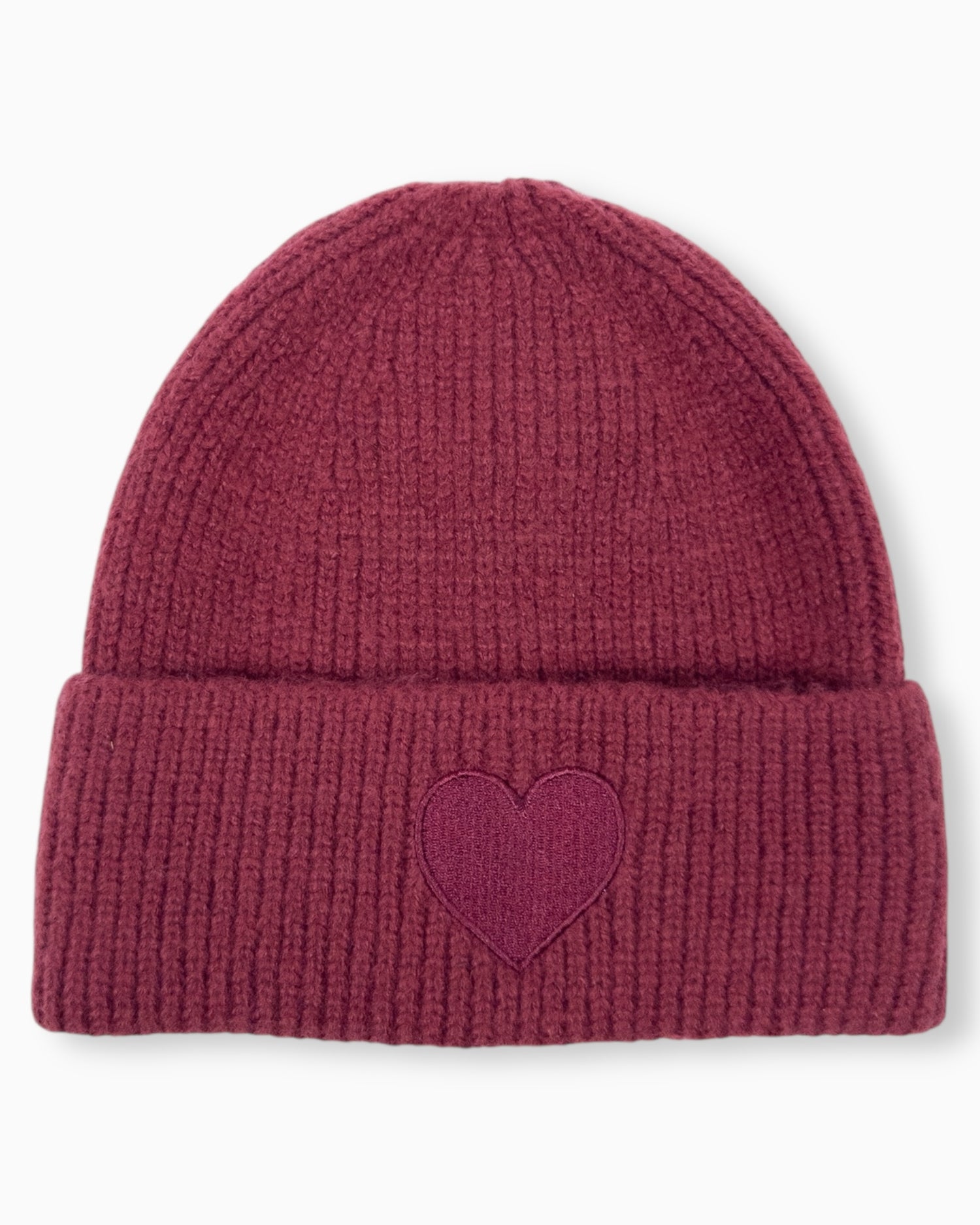 Mütze Herz weinrot