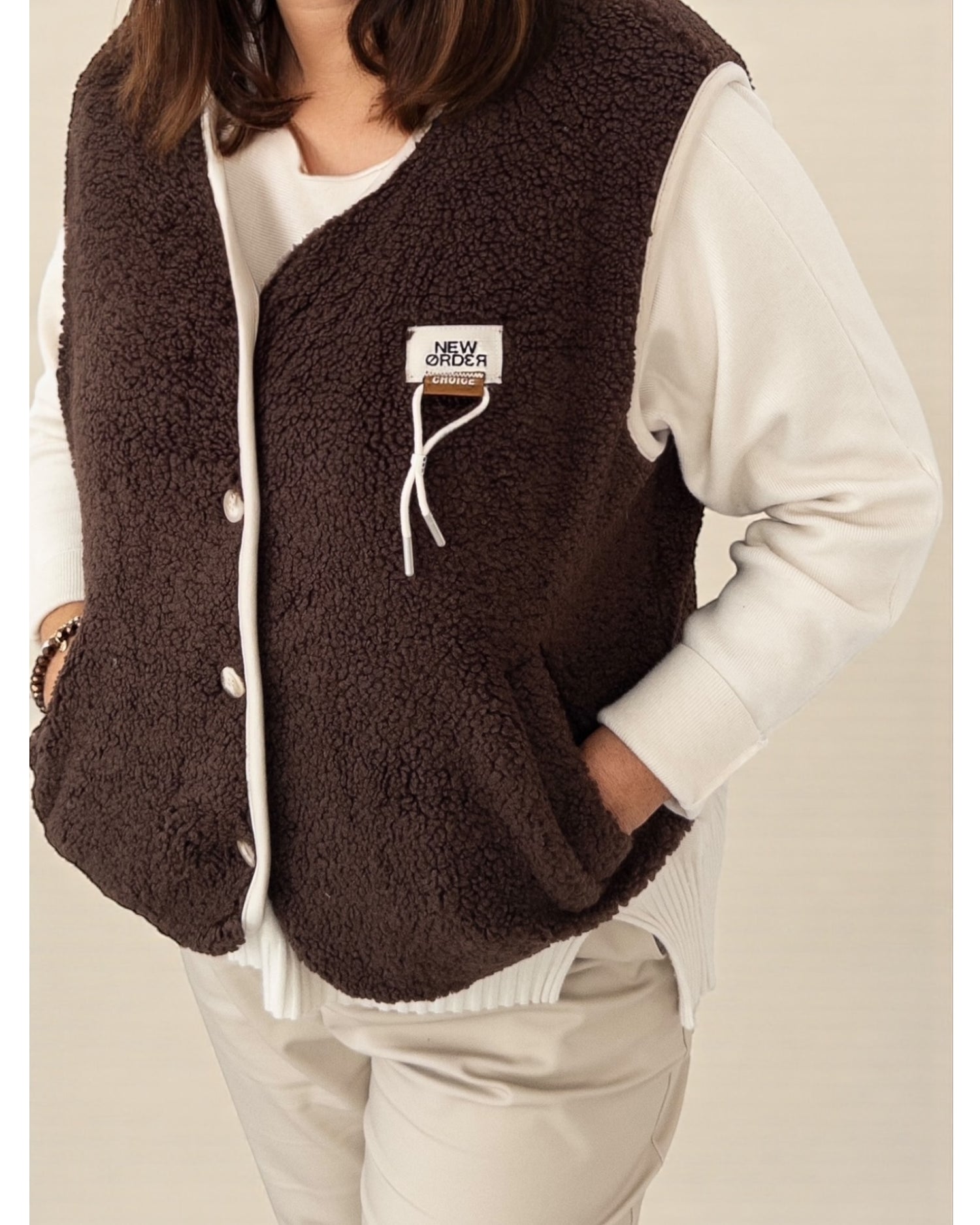 Teddy Weste Choice dunkelbraun