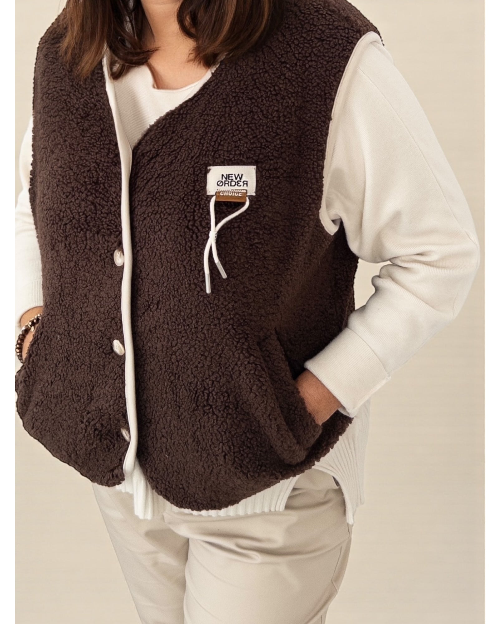 Teddy Weste Choice dunkelbraun