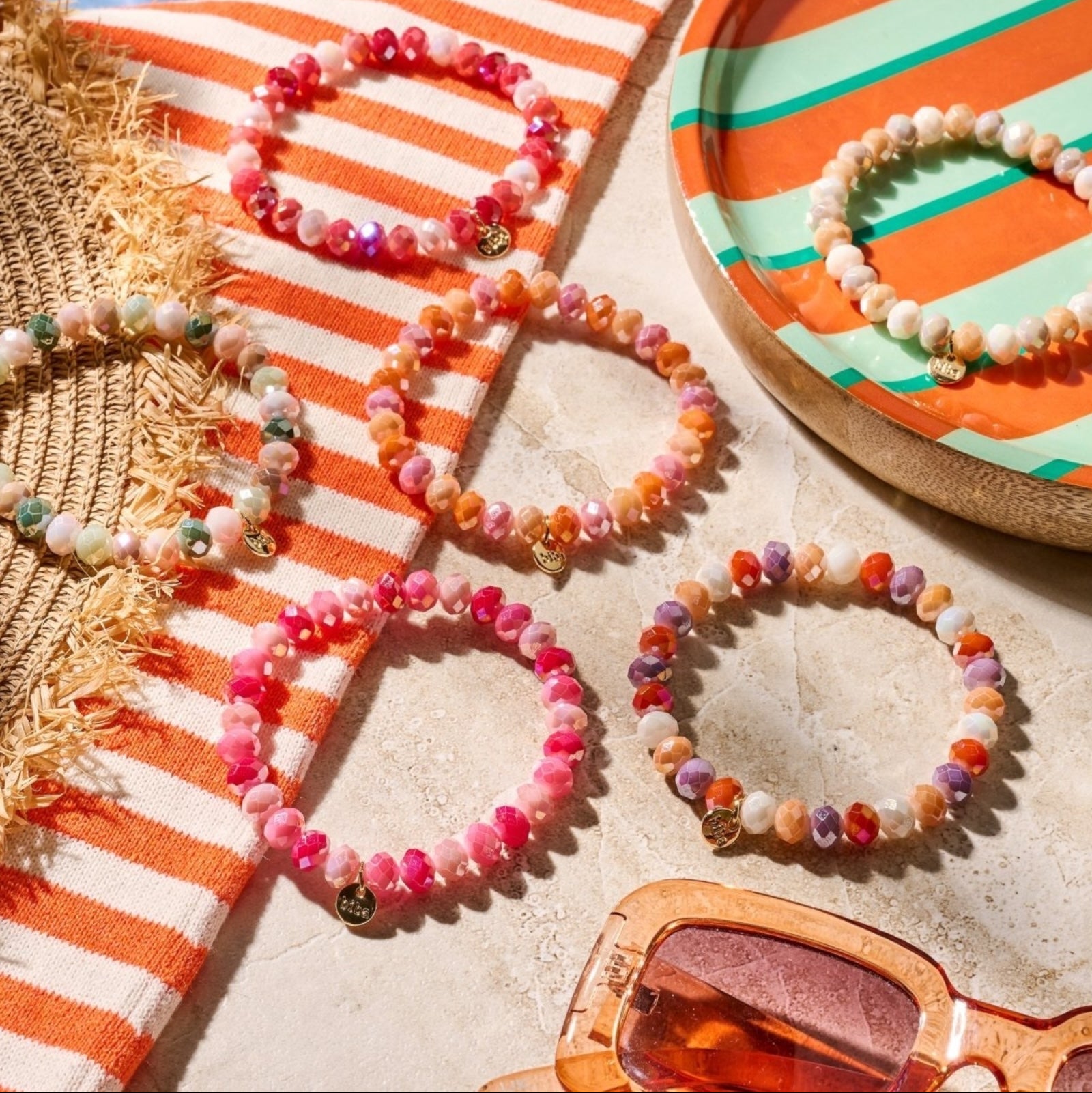 Crystal Armband rosa mix