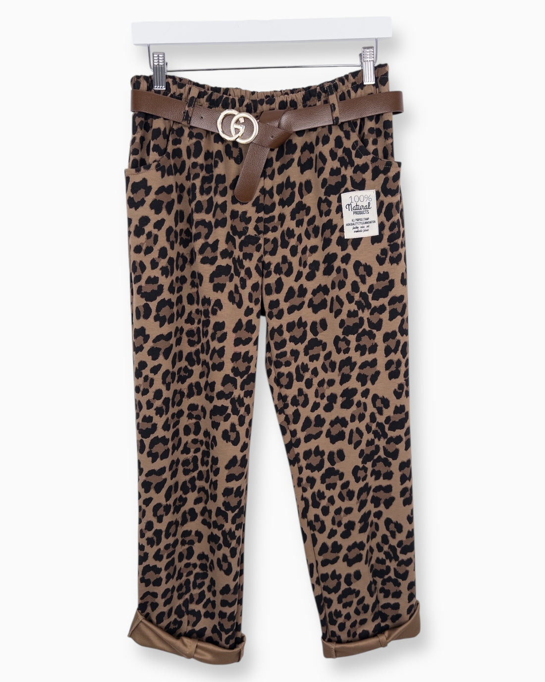 Leo Hose mit Gürtel braun