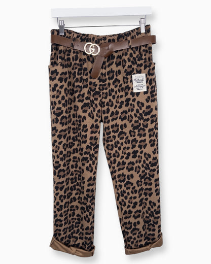 Leo Hose mit Gürtel braun